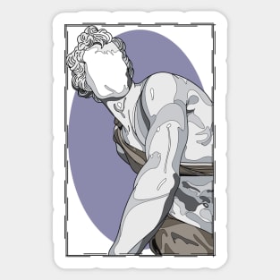 David - Faceless Colored in Purple Sticker